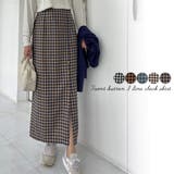 フロントボタンIラインチェックスカート | LAUIR | 詳細画像1