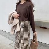 フロントボタンIラインチェックスカート | LAUIR | 詳細画像10