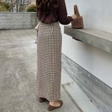 フロントボタンIラインチェックスカート | LAUIR | 詳細画像11