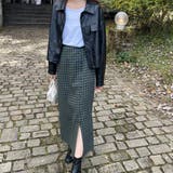 フロントボタンIラインチェックスカート | LAUIR | 詳細画像12