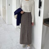 フロントボタンIラインチェックスカート | LAUIR | 詳細画像7