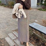 フロントボタンIラインチェックスカート | LAUIR | 詳細画像8