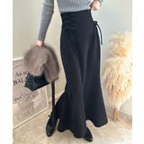 ブラック | サイドレースアップマーメイドスカート | LAUIR