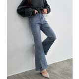 ライトブルー | CENEA ストレッチスリットフレアデニム | JUNOAH