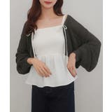 チャコール | 透かし編みニットボレロ＋リボンキャミset | JUNOAH