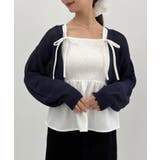 透かし編みニットボレロ＋リボンキャミset | JUNOAH | 詳細画像18 