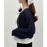 透かし編みニットボレロ＋リボンキャミset | JUNOAH | 詳細画像21 