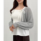 透かし編みニットボレロ＋リボンキャミset | JUNOAH | 詳細画像22 