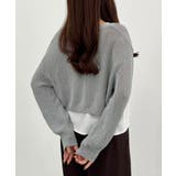 透かし編みニットボレロ＋リボンキャミset | JUNOAH | 詳細画像25 