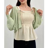 透かし編みニットボレロ＋リボンキャミset | JUNOAH | 詳細画像26 