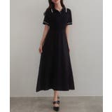 CENEA 薄手配色ラインポロニットワンピース【ペチスカートSET】 | JUNOAH | 詳細画像1