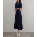 CENEA 薄手配色ラインポロニットワンピース【ペチスカートSET】 | JUNOAH | 詳細画像11