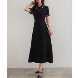 CENEA 薄手配色ラインポロニットワンピース【ペチスカートSET】 | JUNOAH | 詳細画像3