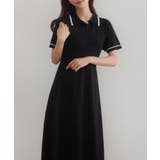 CENEA 薄手配色ラインポロニットワンピース【ペチスカートSET】 | JUNOAH | 詳細画像5