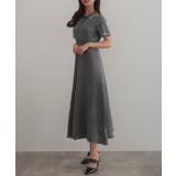 CENEA 薄手配色ラインポロニットワンピース【ペチスカートSET】 | JUNOAH | 詳細画像7