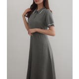 CENEA 薄手配色ラインポロニットワンピース【ペチスカートSET】 | JUNOAH | 詳細画像8