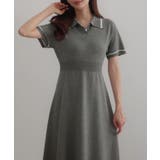 CENEA 薄手配色ラインポロニットワンピース【ペチスカートSET】 | JUNOAH | 詳細画像9