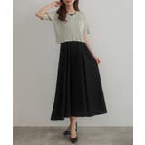 CENEA シアー半袖リブカーディガン+リネンフレアキャミワンピース set | JUNOAH | 詳細画像12