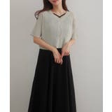 CENEA シアー半袖リブカーディガン+リネンフレアキャミワンピース set | JUNOAH | 詳細画像13