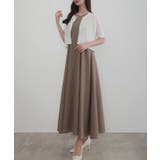 CENEA シアー半袖リブカーディガン+リネンフレアキャミワンピース set | JUNOAH | 詳細画像21