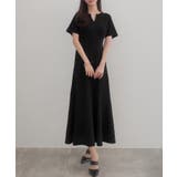 CENEA キーネックタックデザインワンピース | JUNOAH | 詳細画像1