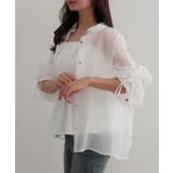 CENEA 袖リボンドロストシャツブラウス | JUNOAH | 詳細画像12 