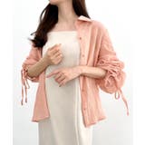 ピンク | CENEA 袖リボンドロストシャツブラウス | JUNOAH