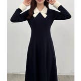 CENEA バイカラーリボンニットワンピース | JUNOAH | 詳細画像8