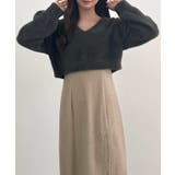 CENEA シャギーショートニット＋釦スリットキャミワンピースset | JUNOAH | 詳細画像10 