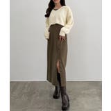 CENEA シャギーショートニット＋釦スリットキャミワンピースset | JUNOAH | 詳細画像13 