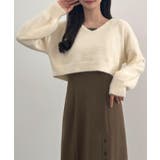 CENEA シャギーショートニット＋釦スリットキャミワンピースset | JUNOAH | 詳細画像15 