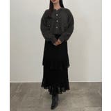 CENEA (薄手)金ボタンシャギーニットカーディガン＋プリーツスカートset | JUNOAH | 詳細画像13 