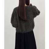 CENEA (薄手)金ボタンシャギーニットカーディガン＋プリーツスカートset | JUNOAH | 詳細画像17 