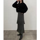 CENEA (薄手)金ボタンシャギーニットカーディガン＋プリーツスカートset | JUNOAH | 詳細画像2 