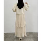 CENEA (薄手)金ボタンシャギーニットカーディガン＋プリーツスカートset | JUNOAH | 詳細画像9 