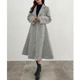 CENEA ウエストシェイプツイードロングコート | JUNOAH | 詳細画像13