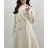 CENEA ウエストシェイプツイードロングコート | JUNOAH | 詳細画像9