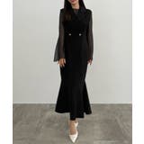 ブラック | CENEA シアートップス＋テーラードマーメイドジャンパースカートset | JUNOAH