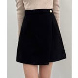 ブラック | CENEA ウールライク金釦ラップスカパン | JUNOAH