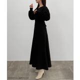 CENEA キーネック裏起毛レースアップワンピース | JUNOAH | 詳細画像2 