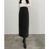 CENEA スリットジップIラインスカート(伸縮あり、あったか生地、裏地なし) | JUNOAH | 詳細画像11 