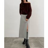 CENEA スリットジップIラインスカート(伸縮あり、あったか生地、裏地なし) | JUNOAH | 詳細画像21 