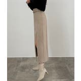 CENEA スリットジップIラインスカート(伸縮あり、あったか生地、裏地なし) | JUNOAH | 詳細画像6 