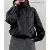 CENEA 2wayカラーPUレザーブルゾン(光沢素材) | JUNOAH | 詳細画像2