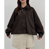 CENEA 2wayカラーPUレザーブルゾン(光沢素材) | JUNOAH | 詳細画像7