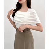 CENEA オフショル風スクエアネックドレープリブカットソー | JUNOAH | 詳細画像11 