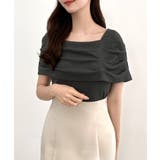 CENEA オフショル風スクエアネックドレープリブカットソー | JUNOAH | 詳細画像14 