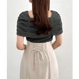 CENEA オフショル風スクエアネックドレープリブカットソー | JUNOAH | 詳細画像16 