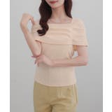 CENEA オフショル風スクエアネックドレープリブカットソー | JUNOAH | 詳細画像4 