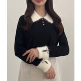 ブラック | CENEA シャギーポロネックニットトップス | JUNOAH